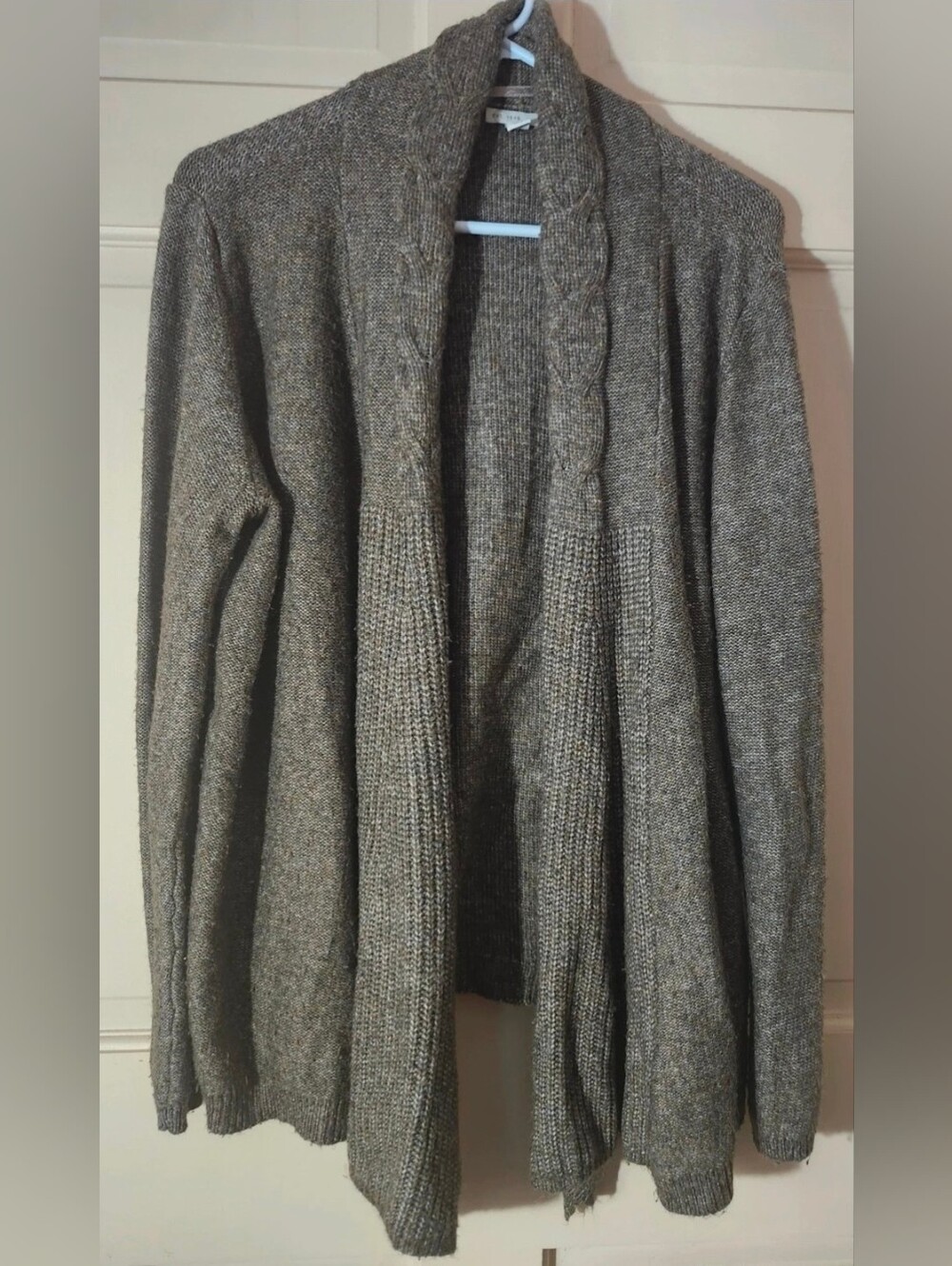Women's Shawl Collar Open-Front Cardigan Sweater - Gray